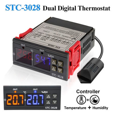 STC-3028 AC 220V DC 12V-24V Nem Sıcaklık Kontrol Cihazı Çift Güç İzleme Cihazı