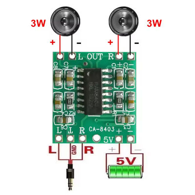 2x3W çıkış ve 5V DC Güç Sınıfı D Dijital Güç Amplifier Kartı ile Ultra Küçük 20x19mm Ses Amplifier Modülü