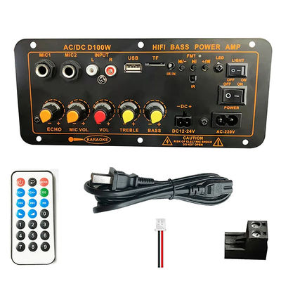 100-300W Araba Ses Güçlendirici Kartı Bluetooth 5.0 ve Karaoke ve Subwoofer için Çift Mikrofon Girişi ile