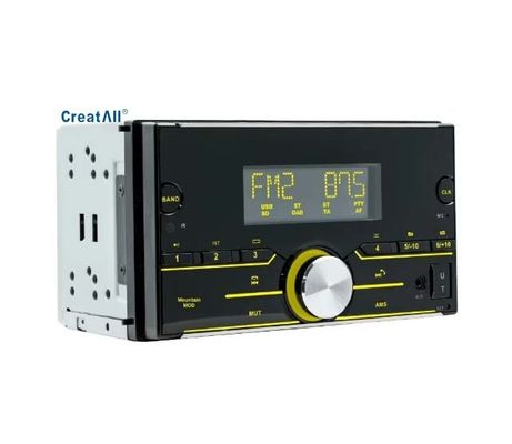 Creatall 12V Çift Diskli Araba MP3 çalar Akıllı Bluetooth Araç Amplifier Radyo Renkli Işık Aux SD Kart Bağlantısı 1 Yıl