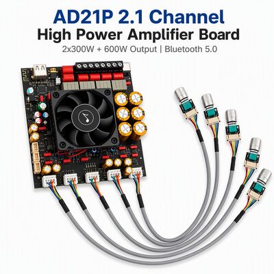 AD21P Qualc BT Kablosuz 2.1 Kanal D Sınıfı Güç Amplifikatörü Kurulu TPA3255 300Wx2+600W Ev Sineması Subwoofer OEM için