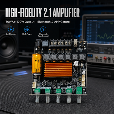 CA-TB21H 2.1 Kanal TPA3116 Bluetooth Amplifikatör Kartı 50W+50W+100W Ses Amplifikatörü Modülü APP Kontrollü