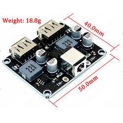 DC-DC Buck Dönüştürücü Şarj Adım Aşağı Modülü 6-32V 9V 12V 24V Hızlı Hızlı Şarj Kartı Çift USB QC3.0 QC2.0