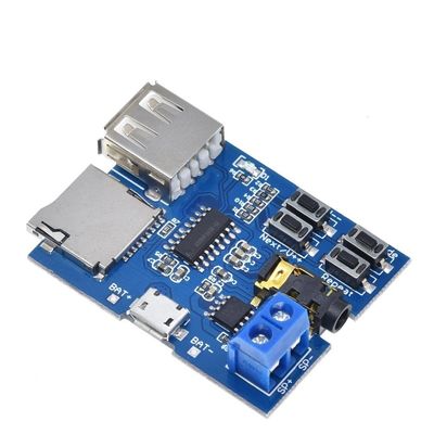 2W Mono Amplifier TF Kartı ve 3.7V Lityum Pil Ses Oynatıcı Modülü için U Disk Oynatma Modülü ile MP3 Dekoder Kartı