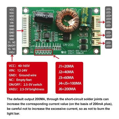 CA-233 LED Arka Işık Sürücü Kartı 55-255V çıkış sabit akımı