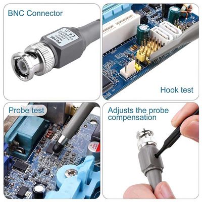 1 adet 2 adet P6100 BNC Test Cihazı Aracı Osiloskop Probu Kiti 100MHz 1X 10X Klip