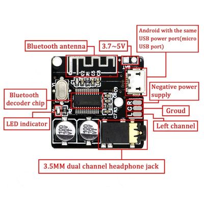 CA-6965-B Bluetooth Ses Modülü 4.1 5.0 MP3 Kayıpsız Dekoder Kartı