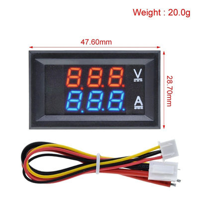 DC 0-100V 10A Dijital Volt Amp Metre Ac 0.28&quot; Kırmızı Mavi Sürücü IC