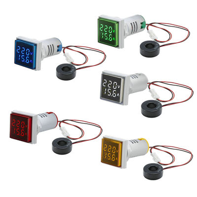 Kare LED Dijital Voltmetre ve Ampermetre 110V 220V Gerilim Akımı