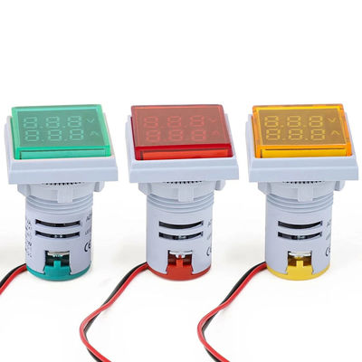 Kare LED Dijital Voltmetre ve Ampermetre 110V 220V Gerilim Akımı
