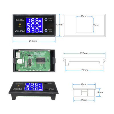 DC 0-100V 0-50V Voltmetre Ampermetre Wattmetre 5A 10A LCD Dijital