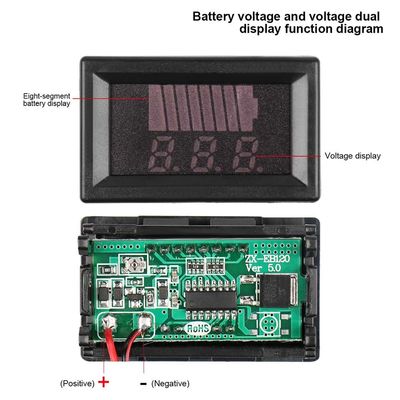 0.56&quot; LED Lityum Pil Kapasitesi Ölçer 12V 24V 36V 48V 60V 72V