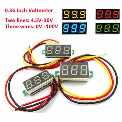 0,36 İnç Dijital Ampermetre Voltmetre 2 Tel 3 Tel 4 Haneli LED