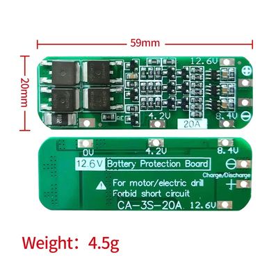 CA-3S-20A-E 11.1V 12V 12.6V BMS Pil Koruma Kartı Lityum 3s Bms Modülü
