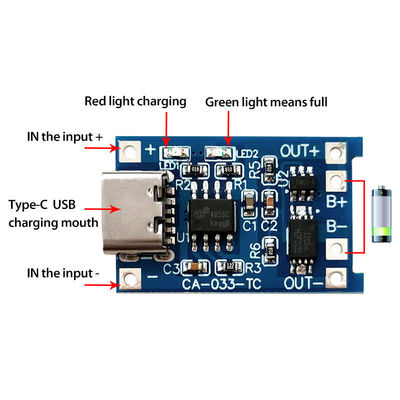 CA-033 USB 5V BMS Pil Koruma Kartı 2.8x1.7cm MİKRO USB