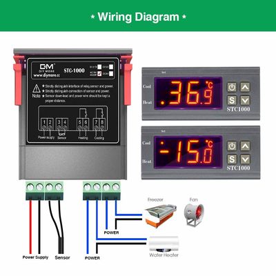 LCD Ekran Dijital Nem Kontrol Cihazı 10A, NTC Sensörlü AC 110-220V
