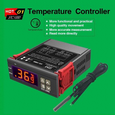 LCD Ekran Dijital Nem Kontrol Cihazı 10A, NTC Sensörlü AC 110-220V