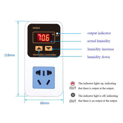 W2023 Elektronik Akıllı Nem Kontrol Anahtarı Duvar Tipi 110-220V