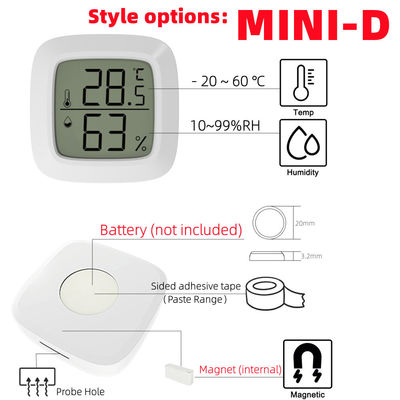 ABS Dijital Termometre Kontrol Cihazı Sıcaklık Nem Ölçer 4.3*4.3*1.2 cm