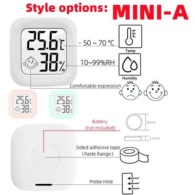 ABS Dijital Termometre Kontrol Cihazı Sıcaklık Nem Ölçer 4.3*4.3*1.2 cm