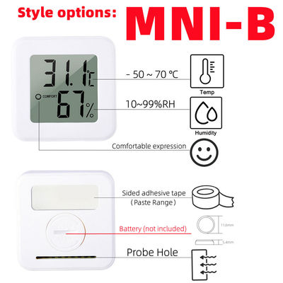 ABS Dijital Termometre Kontrol Cihazı Sıcaklık Nem Ölçer 4.3*4.3*1.2 cm