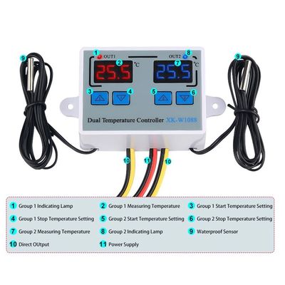 Çift LED Dijital Termometre Kontrol Cihazı Elektrikli Isıtma 220V
