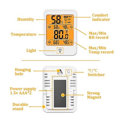 LCD Oda Sıcaklığı Nem Ölçer %10 - %99 RH -4F-158F