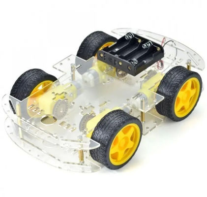 Daha Uzun Sürüm 4WD Akıllı Robot Araç Şasi Kit 4 Tekerlek Çift Katman