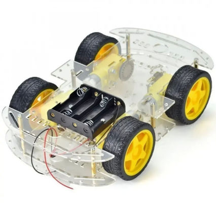 Daha Uzun Sürüm 4WD Akıllı Robot Araç Şasi Kit 4 Tekerlek Çift Katman