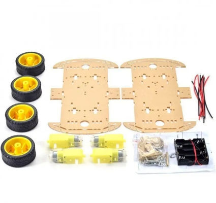 Daha Uzun Sürüm 4WD Akıllı Robot Araç Şasi Kit 4 Tekerlek Çift Katman