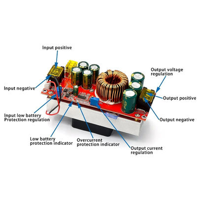 1800W 40A DC-DC Boost Converter Board 10-60V Fan tarafından 12-90V Boost Güç Modülü için