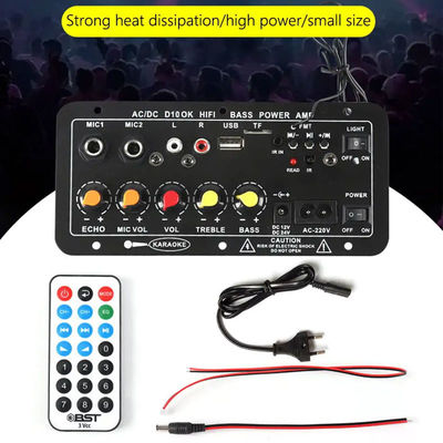 D10 12V 24V Subwoofer Dijital Güç Amplifier Board Kablosuz Ses Stereo BT 5.0 Çift Mikrofon Karaoke Amp Hoparlör Acc