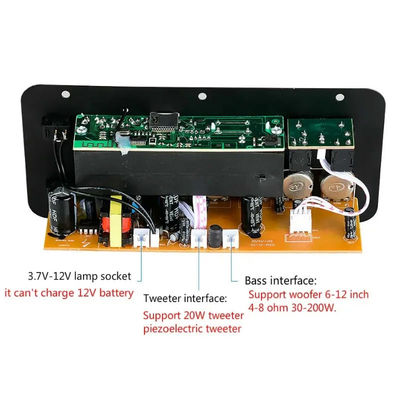 D10 12V 24V Subwoofer Dijital Güç Amplifier Board Kablosuz Ses Stereo BT 5.0 Çift Mikrofon Karaoke Amp Hoparlör Acc