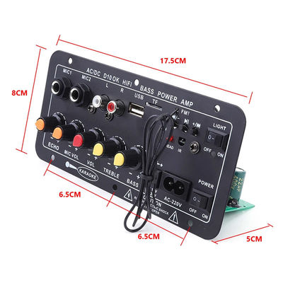 D10 Dijital Güç Güçlendirici Kartı, 30-120W Çıkış Gücü Bluetooth 5.0 ve Subwoofer ve Karaoke için Çift Mikrofon Girişi
