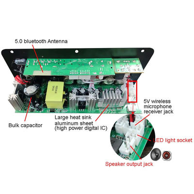 D100W Bluetooth 5.0 Güç Amplifier Board AC 220V DC 12-24V 5V Kablosuz Modül 8-12 Inç