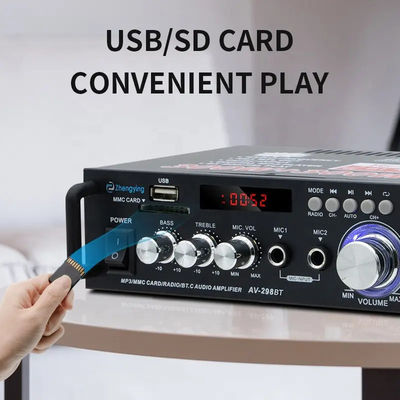 Kablosuz BT 2.0 ve HIFI Ses Kalitesi ile 120W LDZS AV-298BT Stereo Ses Güçlendirici