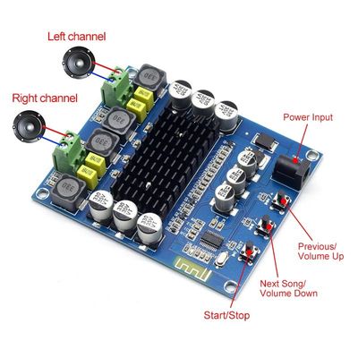 CA-3168B Kablosuz Dijital Amplifier Board DC12-24V 2*50W Çıkış Gücü TPA3116D2