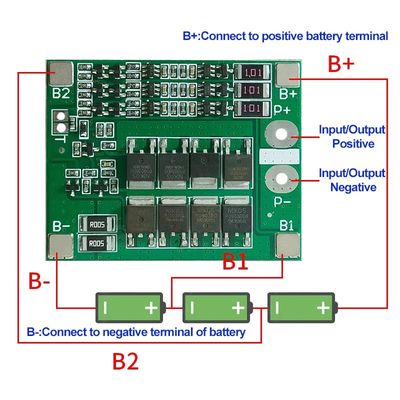 3S 25A Li-Ion 18650 BMS PCM Li-Ion Lipo Bataryası için Denge ile Pil Koruma Kartı