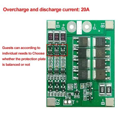 3S 25A Li-Ion 18650 BMS PCM Li-Ion Lipo Bataryası için Denge ile Pil Koruma Kartı