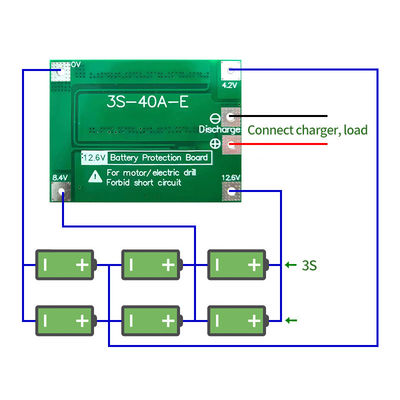 CA-3S-40A Li-Ion Lityum Pil Şarj Aracı Lipo Hücre Modülü PCB BMS Koruma Kartı Boru Motoru 12.6V Denge ile