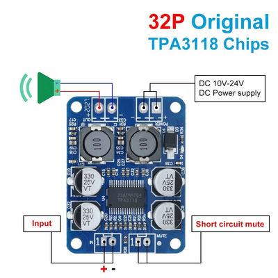 CA-3118 Amplifikatör Kartı 1*60W 8-24V TPA3118 PBTL Mono Sınıf D Dijital Güç Ses Kartı