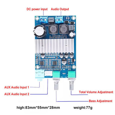 CA-3316A Dijital Güç Amplifier Board 100W Stereo Class D 12-24V BASS AMP TPA3116