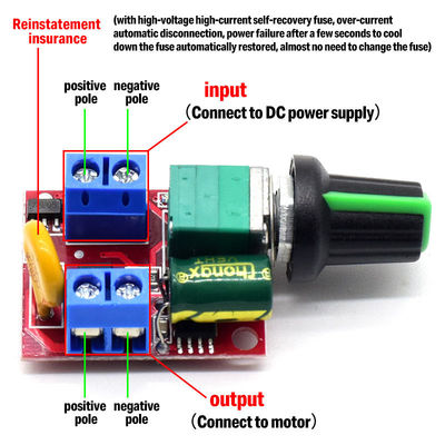 CA-105AS 35V 5A 90W PWM Motor Hız Kontrol Cihazı Ayar Kartı Anahtarı