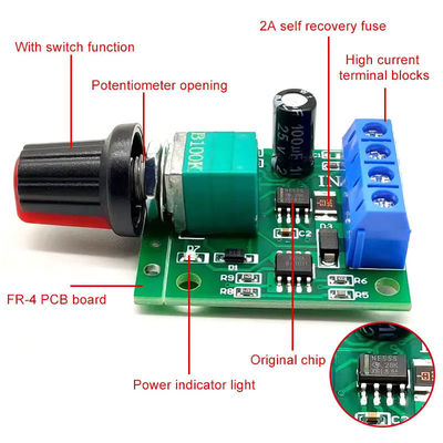 CA-102A PWM Motor Hız Kontrolörü 2A 30W 1.8V 3V 5V 6V 12V