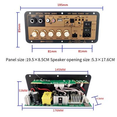 Ev ve Araba Sesleri için 2.0 Kanallı 100W BT Mono Amplifier Board