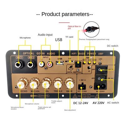 Ev ve Araba Sesleri için 2.0 Kanallı 100W BT Mono Amplifier Board