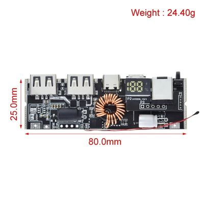 QC4.0 QC3.0 LED Çifte USB PD Güç Bankası 18650 Sıcaklık Kontrolü ile Şarj Modülü