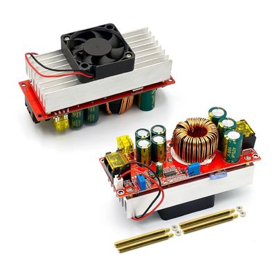 1800W 40A DC-DC Sabit Voltaj Sabit Akım Boost Değiştiricisi 12-90V için fanla 10-60V artırır