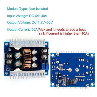 300W 20A DC-DC Buck Converter Step Down Modülü, akım sınırlama aralığı 0.2-20A