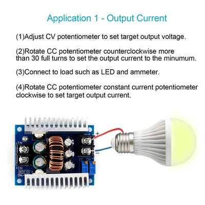 300W 20A DC-DC Buck Converter Step Down Modülü, akım sınırlama aralığı 0.2-20A